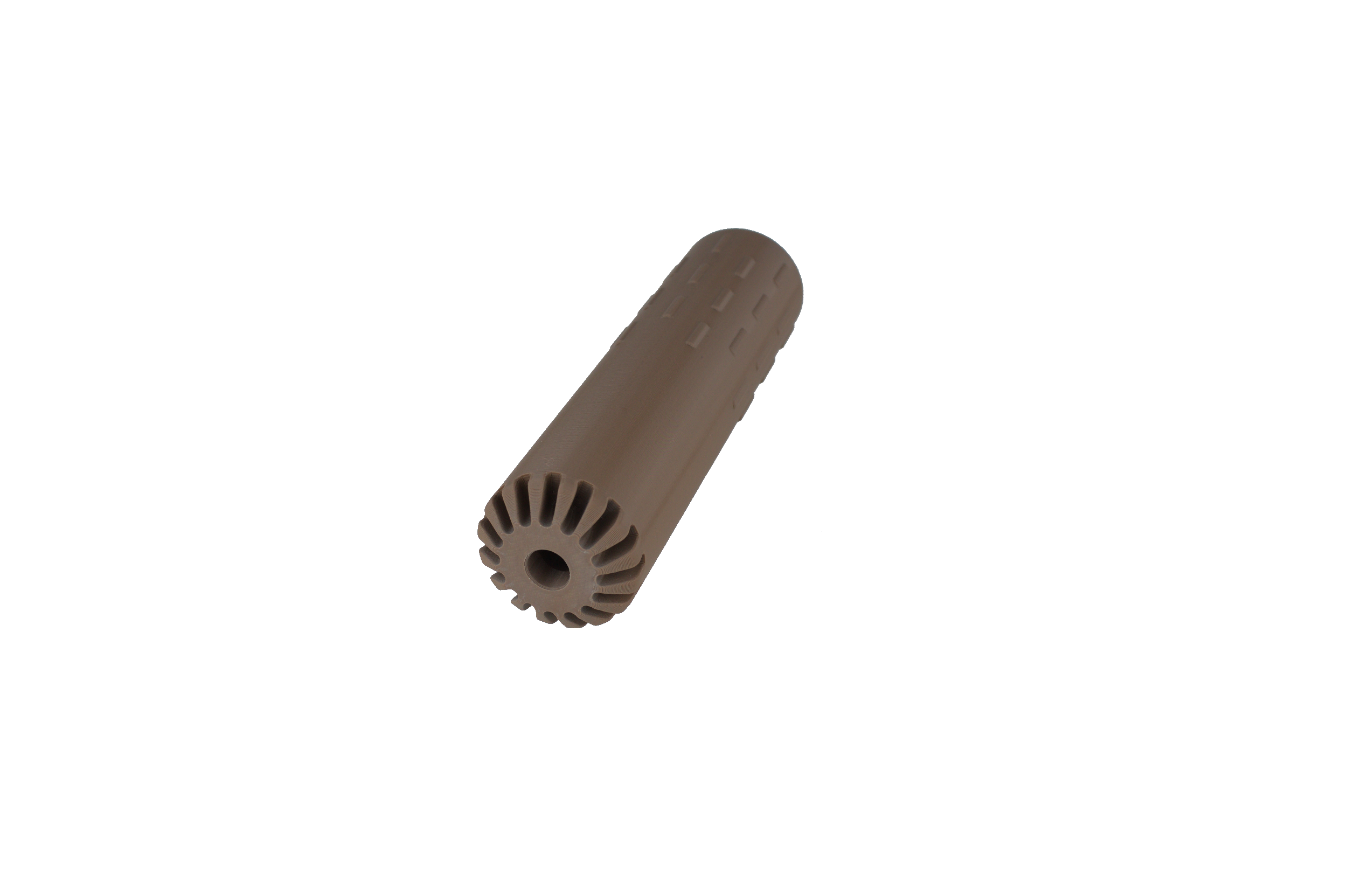 MJM-12 Vortex (Slim fit 30mm OD) Airsoft Mock Suppressor 14mm CCW FDE (Flat Dark Earth)