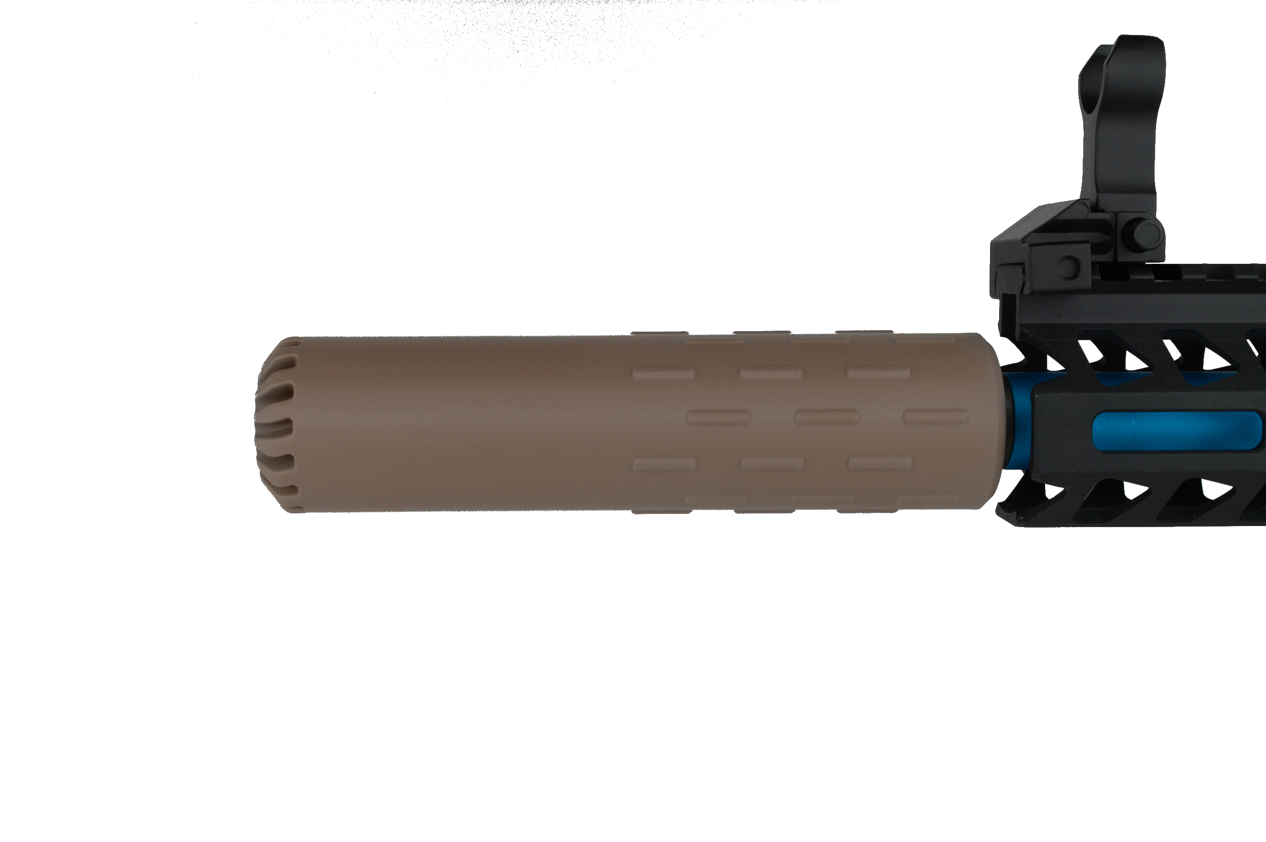 MJM-12 Vortex (Slim fit 30mm OD) Airsoft Mock Suppressor 14mm CCW FDE (Flat Dark Earth)