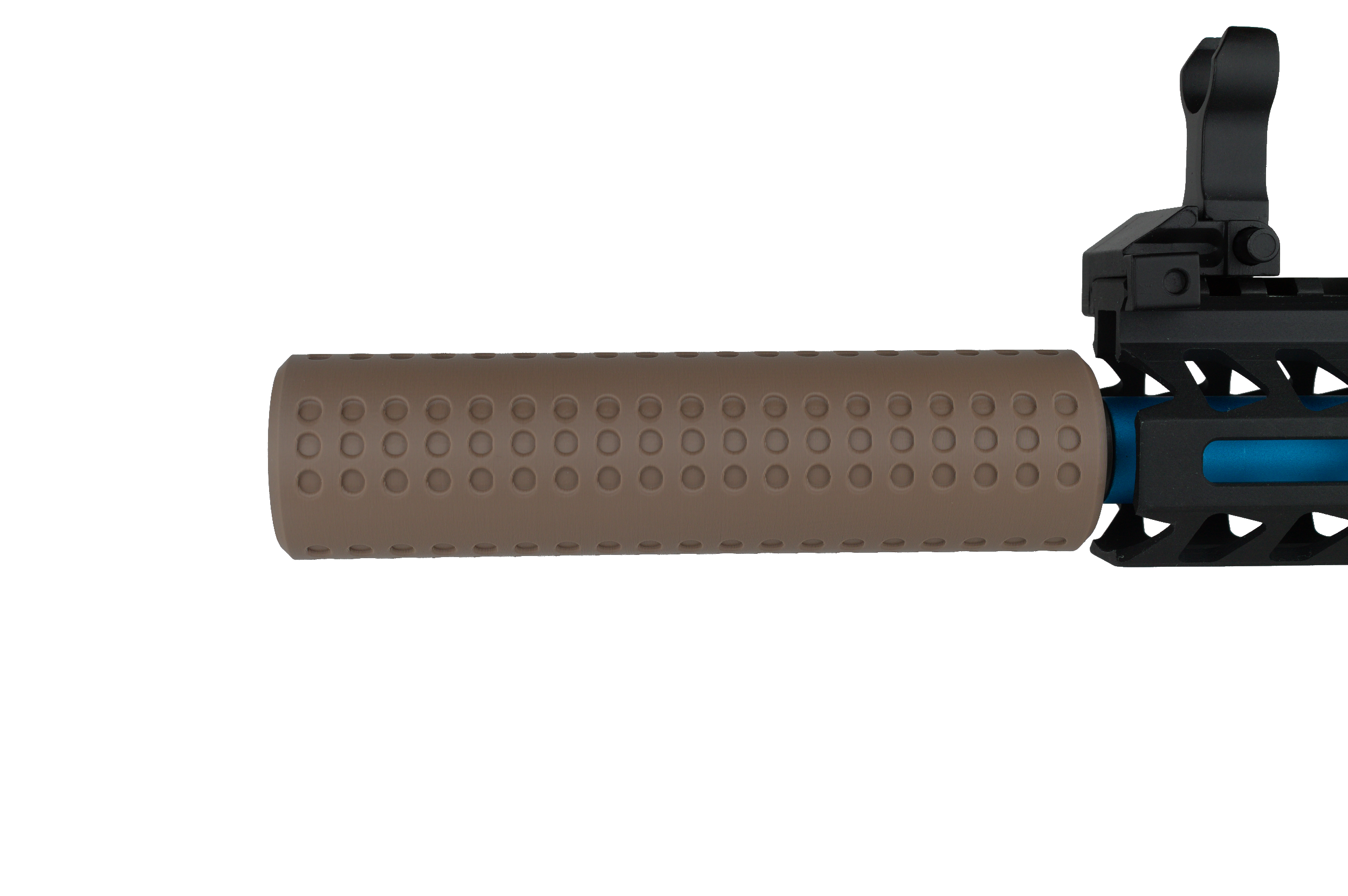 MJM-14 Perforated Airsoft Mock Suppressor 14mm CCW FDE (Flat Dark Earth)