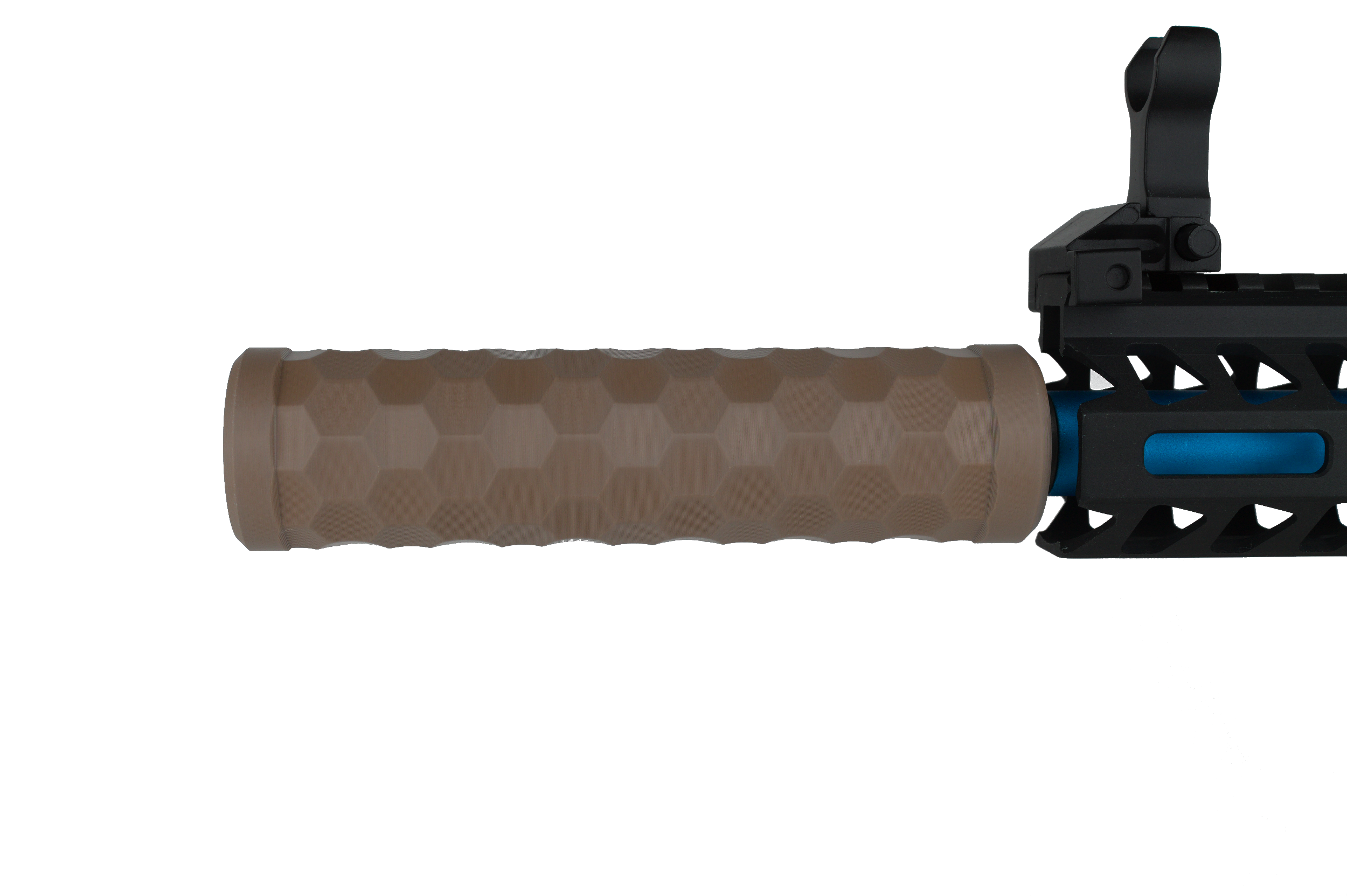 MJM-3 Hexagon (Slim fit 30mm OD) Airsoft Mock Suppressor 14mm CCW FDE (Flat Dark Earth)