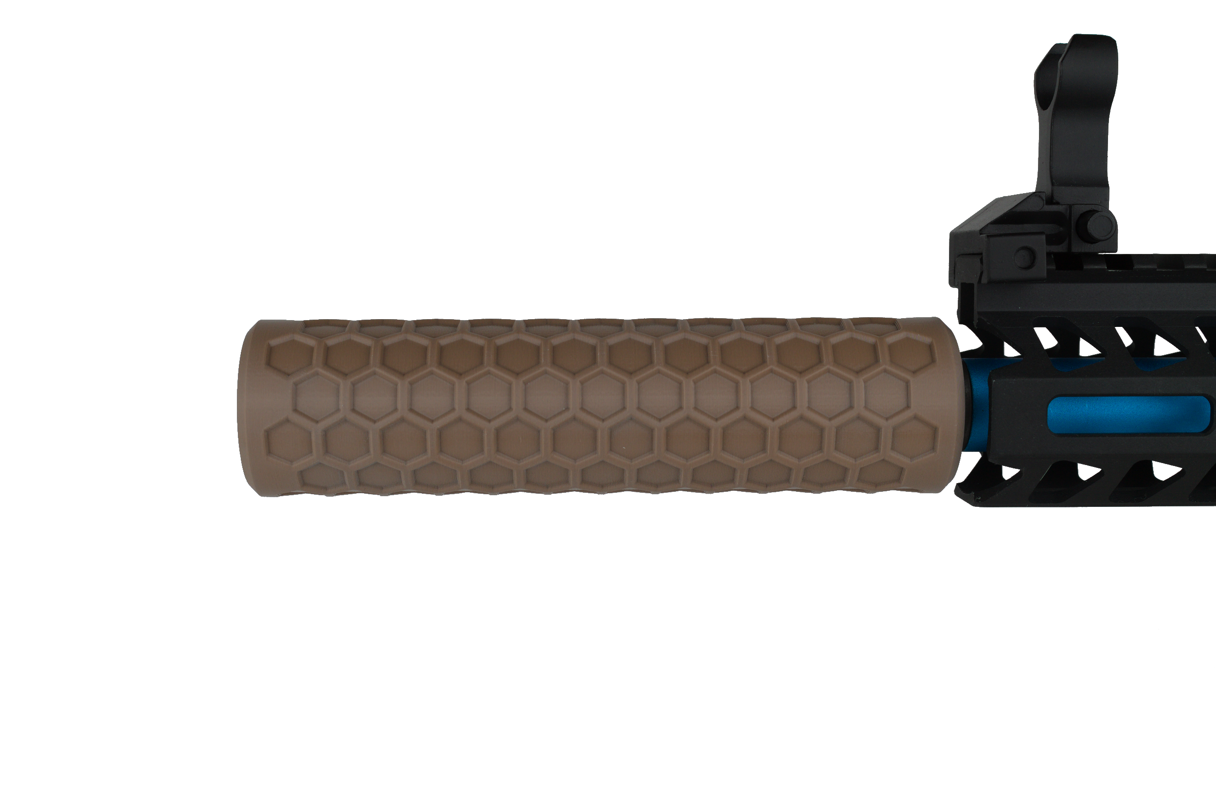 MJM-9 Honeycomb Airsoft Mock Suppressor 14mm CCW FDE (Flat Dark Earth)